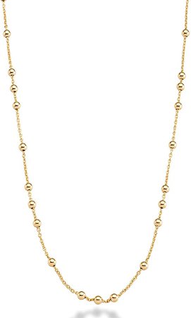 Amazon.com: Miabella 18K Yellow or Rose Gold Plated Italian Beaded Ball Rosary Long Wrap Layering Station Chain Necklace for Women, 60" (yellow-gold-plated-bronze): Clothing