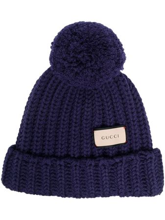 Gucci Logo Patch Knitted Hat - Farfetch