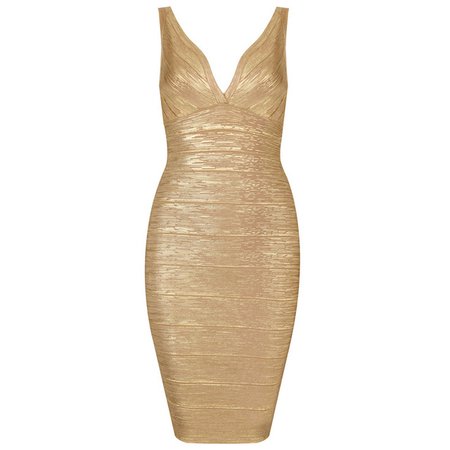 Golden bandage women's sleeveless v neckline Party dress-in Dresses from Women's Clothing & Accessories on Aliexpress.com |