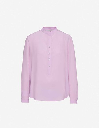 STELLA MCCARTNEY - Eva round-neck silk-crepe blouse | Selfridges.com