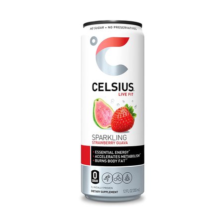 CELSIUS Fitness Energy Drink, Sparkling Strawberry Guava