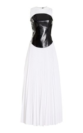 The Florena Pleated Cotton Maxi Dress By Brandon Maxwell | Moda Operandi