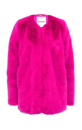 Clothing : Jackets : 'Roberta' Pink Faux Fur Jacket