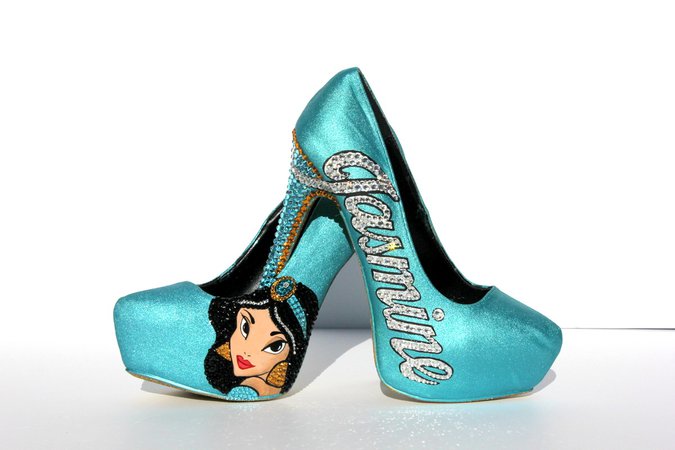 Princess Jasmine Custom Hand Painted Shoes