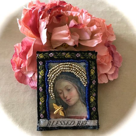 Blessed Bee Madonna Goddess Pin Romantic French Shabby Chic | Etsy