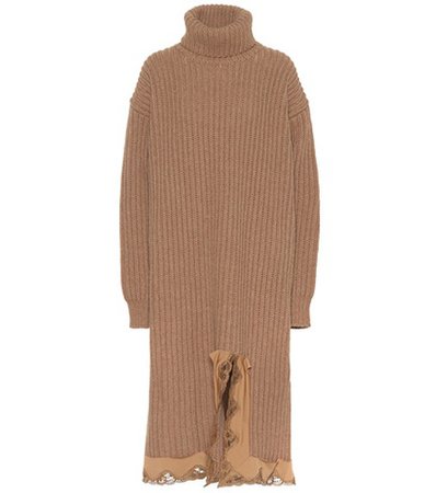 Wool turtleneck sweater dress