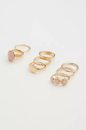 8-pack rings - Doré/rose clair - FEMME | H&M FR