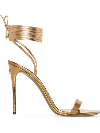Dolce & Gabbana Keira 105mm metallic-effect Sandals - Farfetch