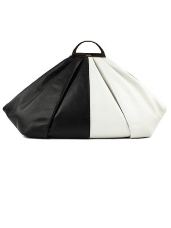 the VOLON White And Black Leather Clutch Bag