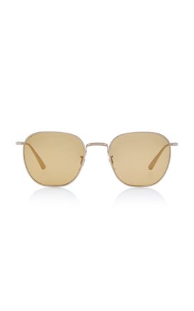 Oliver Peoples THE ROW Board Meeting Square-Frame Metal Sunglasses