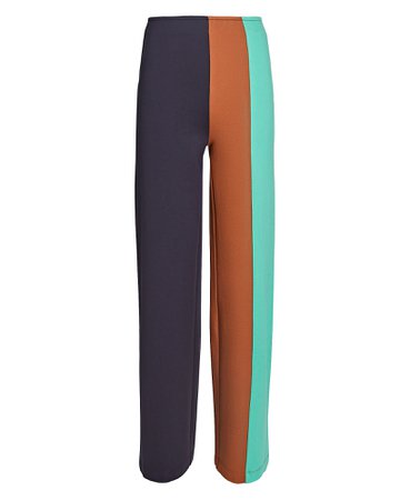 STAUD Connor Colorblocked Knit Wide-Leg Pants | INTERMIX®