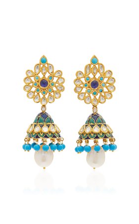 18K Gold And Multi-Stone Earrings by Amrapali | Moda Operandi