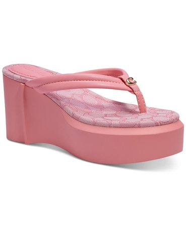 pink COACH Women's Franki Platform Flip-Flop Sandals & Reviews - Sandals - Shoes - Macy's