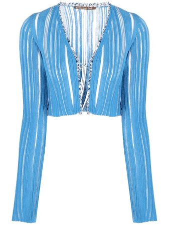 Andersson Bell | Blue Alena Clear-Stripe Cardigan
