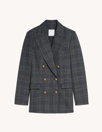 Checked tailored jacket SFPVE00441 Charcoal Grey - Blazers & Jackets | Sandro Paris