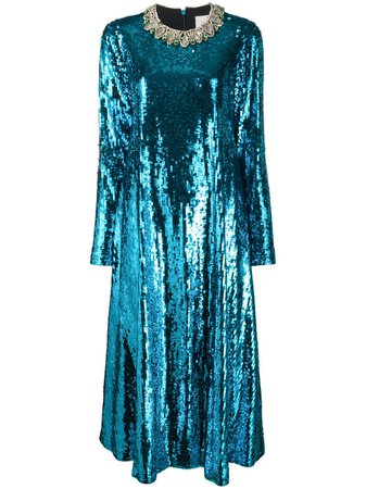 Shop Gucci bead-embellished sequin shift dress with Express Delivery - FARFETCH