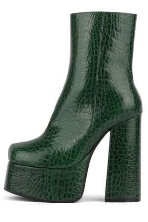 dark green texture boots