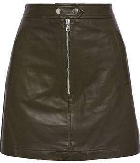 Alexander Zip-detailed Leather Mini Skirt