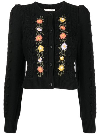 Alice+Olivia floral-embroidered Knitted Cardigan - Farfetch