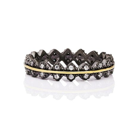 FREIDA ROTHMAN | Harlequin Pavé Thin Crown Band Ring | Latest Collection of JEWELRY