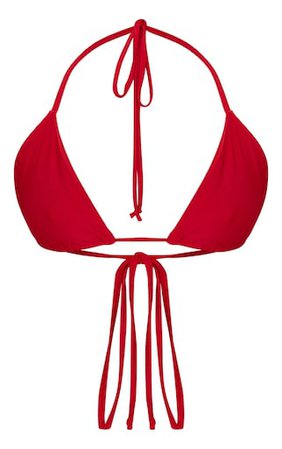Red Mix & Match Triangle Bikini Top | PrettyLittleThing