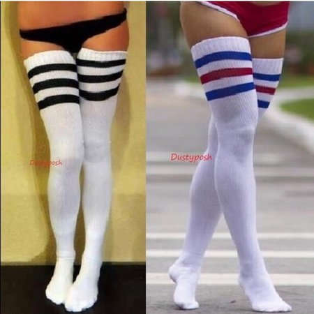 American Apparel Accessories | Thigh High Socks White Blue Red | Poshmark