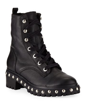 Schutz Andrea Studded Leather Combat Boots