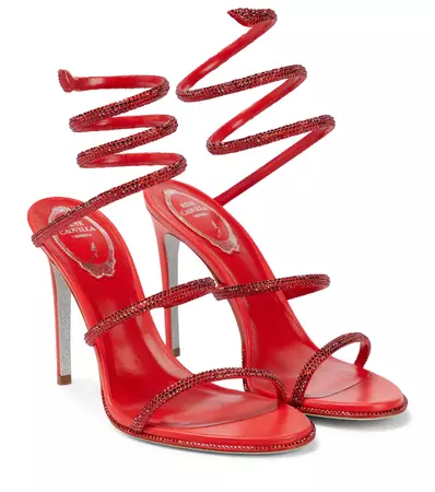 Rene Caovilla - Cleo crystal-embellished sandals | Mytheresa