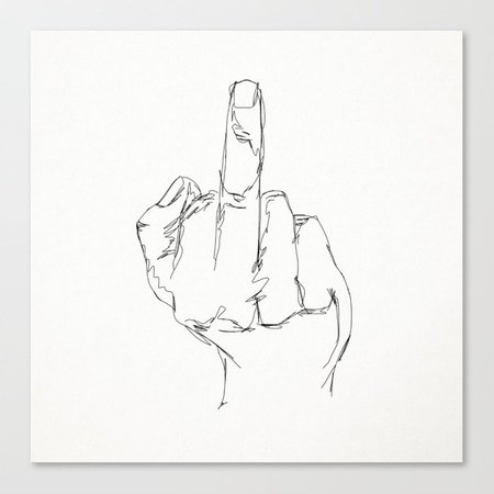 THINGS COLLECTION | MIDDLE FINGER Canvas Print by jamdrawings | Society6
