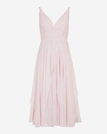 V neck georgette midi dress - Pale Pink | Dresses | Ted Baker UK
