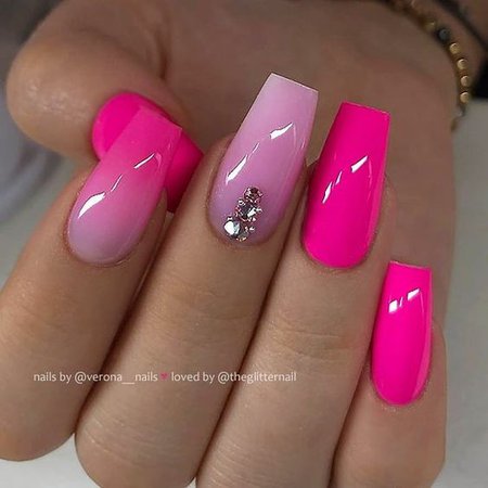 Shades of Pink Coffin Nails