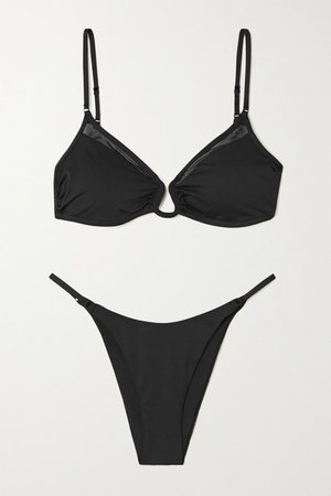 Brighton Mesh-trimmed Bikini - Black