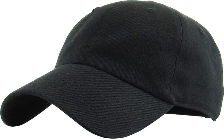Amazon.com: KB-LOW BLK Classic Cotton Dad Hat Adjustable Plain Cap. Polo Style Low Profile (Unstructured) (Classic) Black Adjustable : Clothing, Shoes & Jewelry