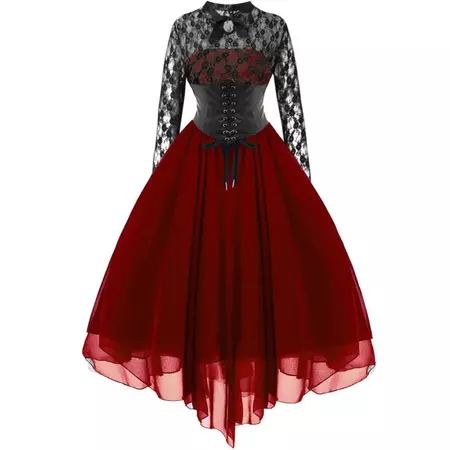 goth red dress