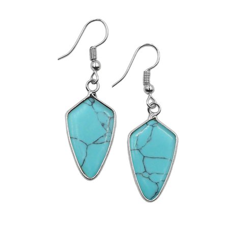 Maxi Collection - Silver Turquoise Earrings | Kinsley Armelle