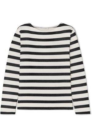 SAINT LAURENT | Striped loopback cotton-jersey sweatshirt | NET-A-PORTER.COM
