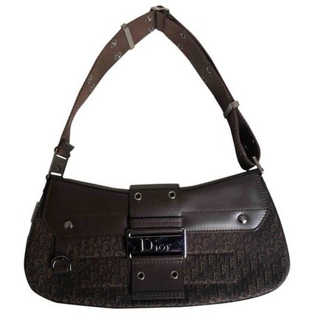 dior columbus brown cloth handbag