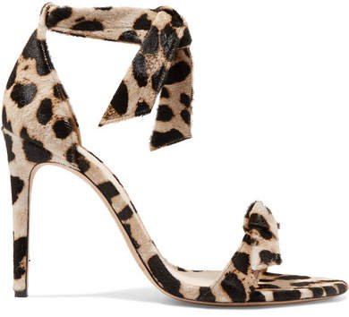 Clarita Bow-embellished Leopard-print Calf Hair Sandals - Leopard print