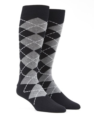 Black New Argyle Socks