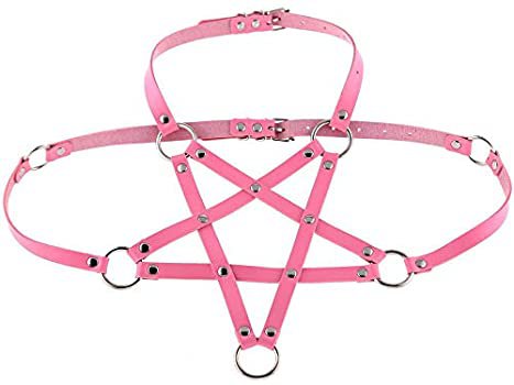 Amazon.com: Koleso Harajaku Anime Statement Leather Body Harness Necklace For Women Men Body Bra Summer Party Jewelry-49234 : Clothing, Shoes & Jewelry