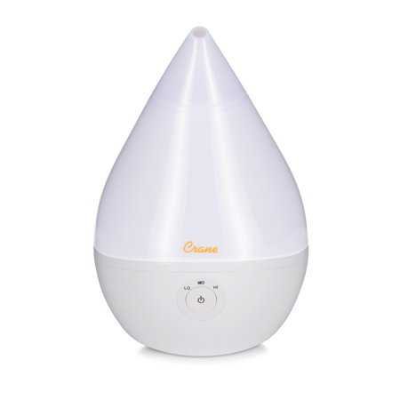 Crane Droplet Ultrasonic Cool Mist Humidifier - White - Walmart.com