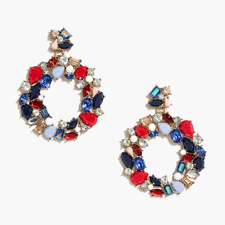 J.Crew Factory: Colorful wreath statement earring