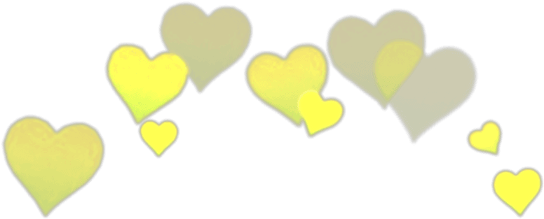 Yellow hearts translucent aesthetic PNGs