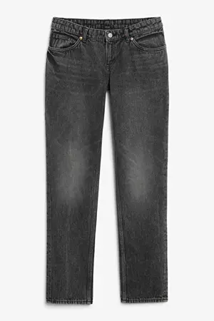 Moop low waist straight jeans - Galaxy black - Monki WW