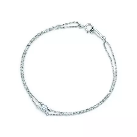 Tiffany solitaire diamond bracelet in platinum. | Tiffany & Co.