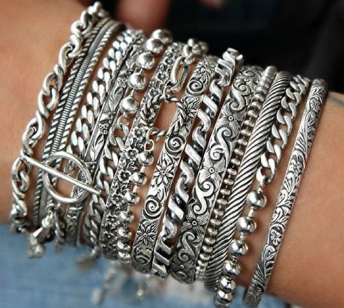 boho silver bracelets