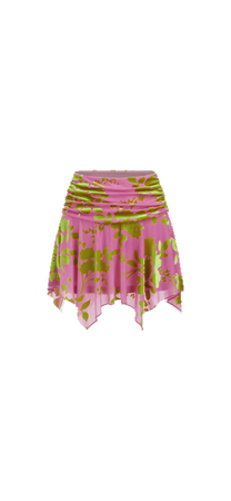 Flowy Tropical Print Skirt
