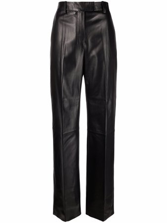 There Was One Tailored wide-leg Leather Trousers - Farfetch