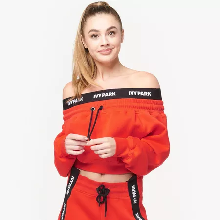 Ivy Park Custom Off Shoulder Crop Sweater - Women's - Women's - Casual - Clothing - Fashion - Ivy Park - Red | Six 02