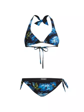 Shop Dolce&Gabbana Floral Halter Bikini | Saks Fifth Avenue